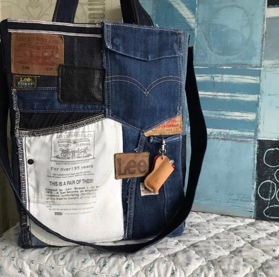 remake denim bag